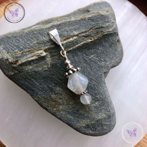 White Agate Charm Pendant